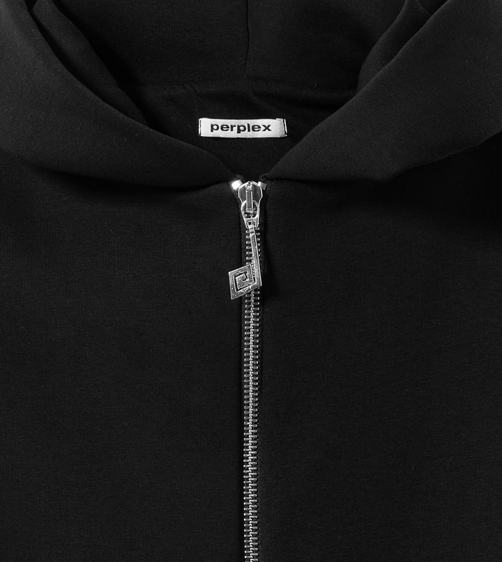 Two-Way Zip Hoodie Black