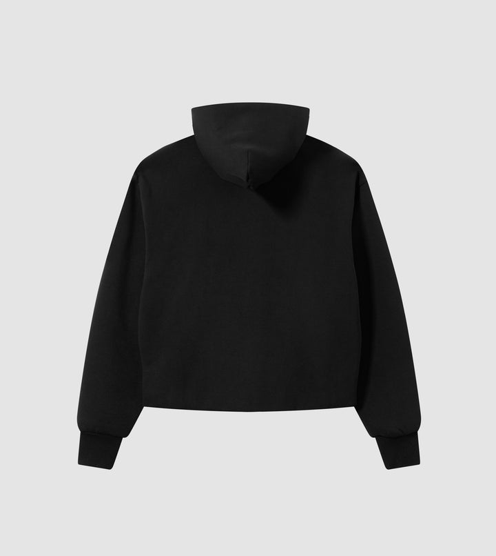 Two-Way Zip Hoodie Black