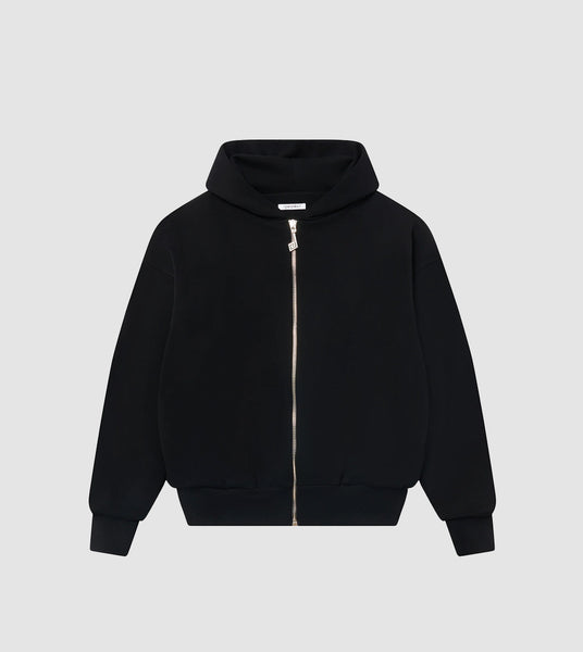 Perplex Double Layered Oversized Zip Hoodie Black Perplex Clothing