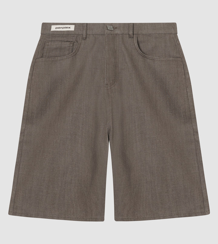 Japanese Raw Denim Shorts Brown