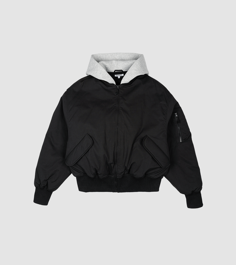 Hooded Bomber Black