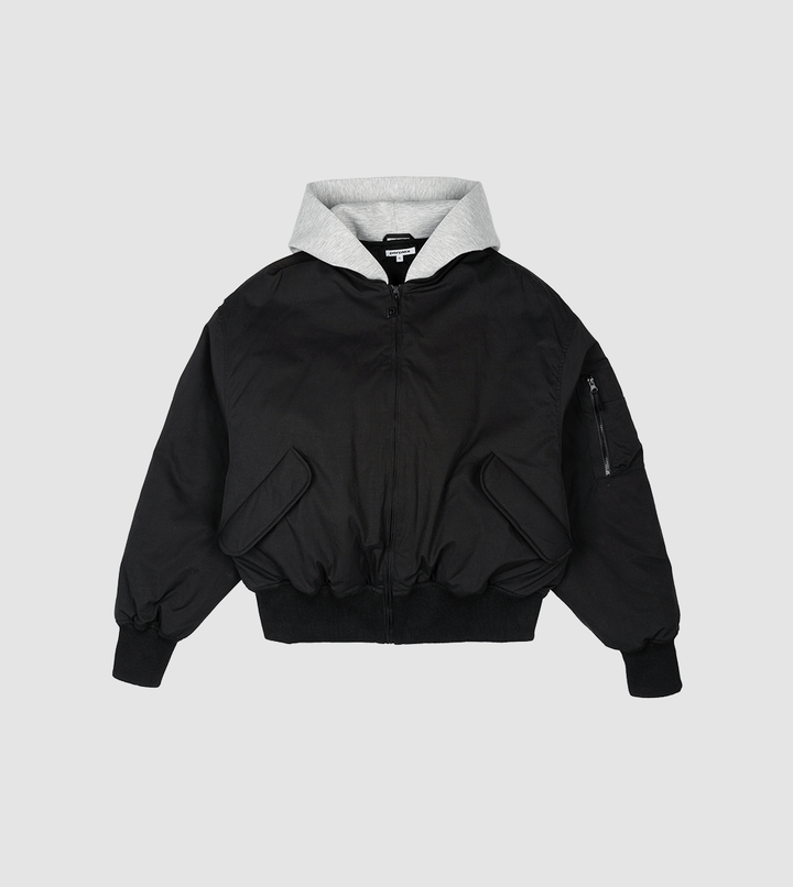 Hooded Bomber Black
