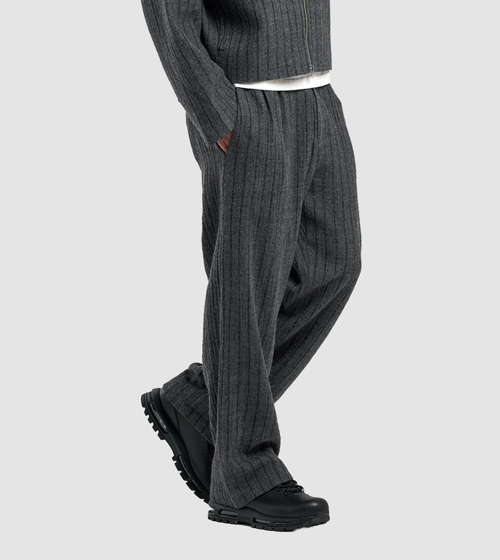 Striped Wool Pants Grey