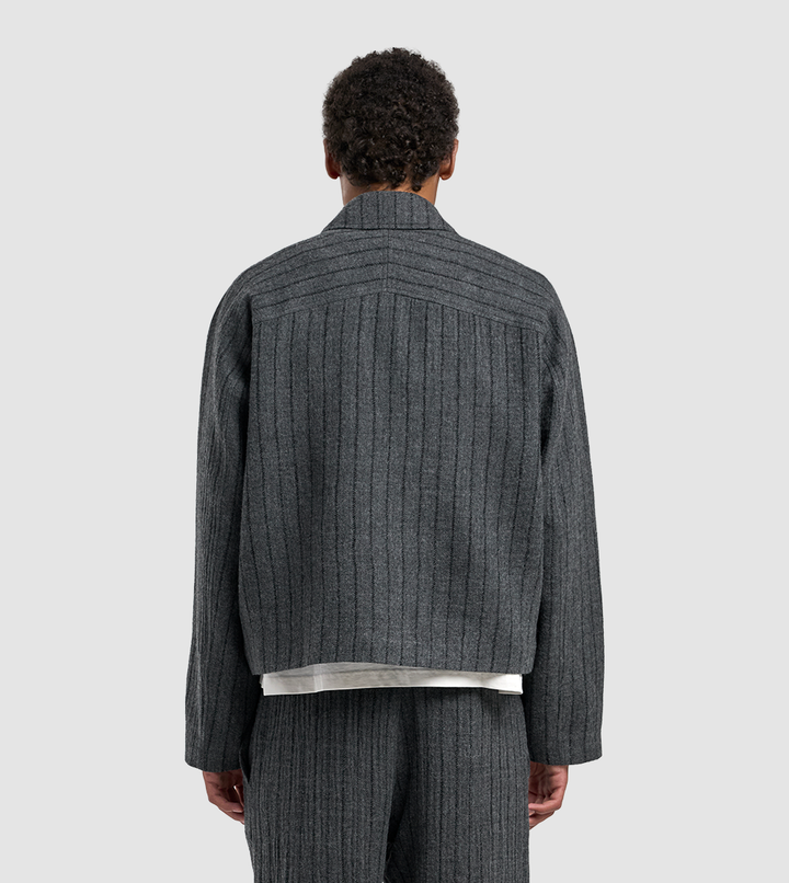 Striped Wool Jacket Grey