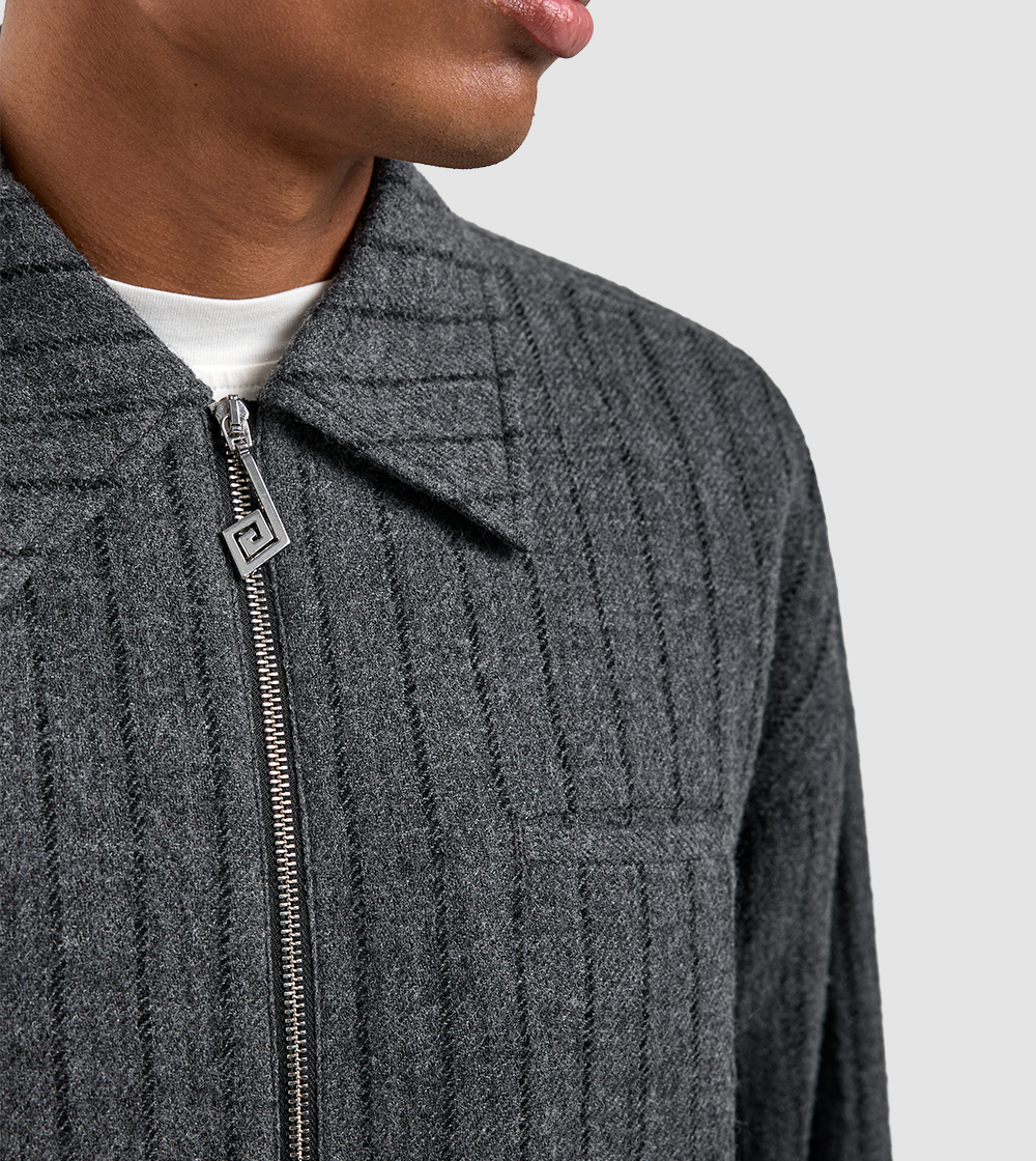 Striped Wool Jacket Grey