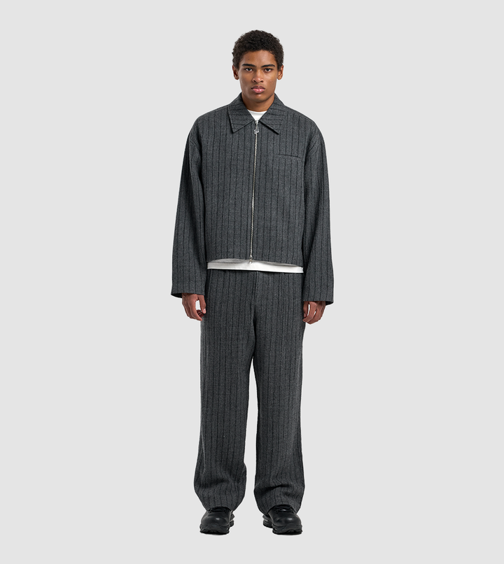 Striped Wool Jacket Grey