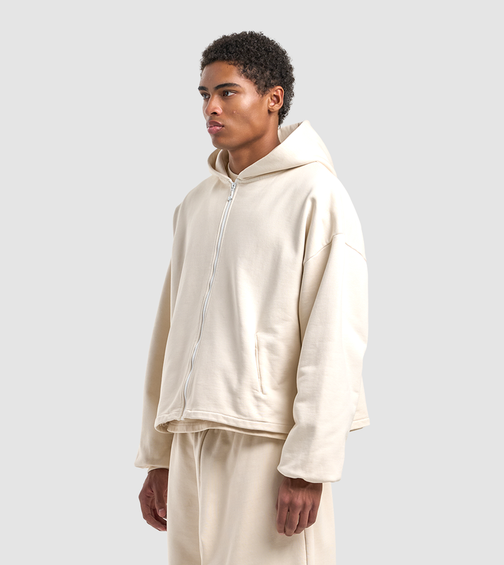 Zip Hoodie Raw Cream