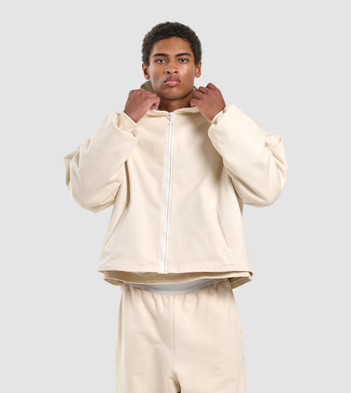Zip Hoodie Raw Cream