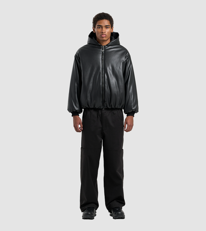 Puffer Leather Jacket