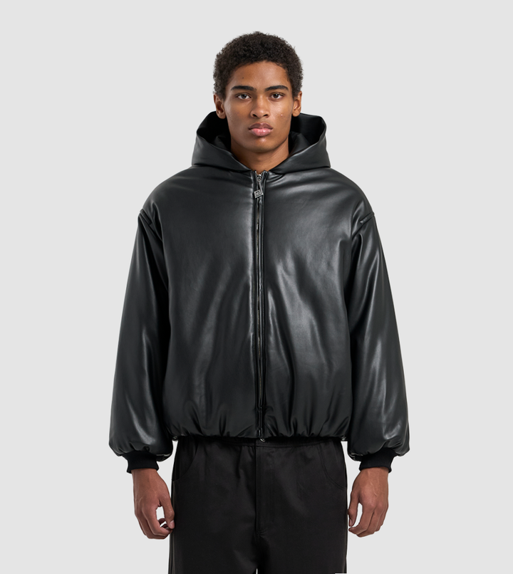 Puffer Leather Jacket