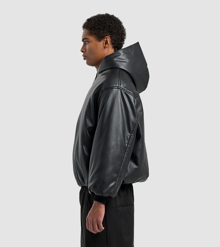 Puffer Leather Jacket