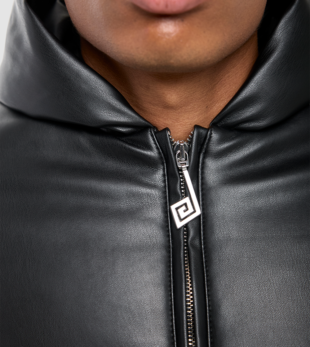 Puffer Leather Jacket