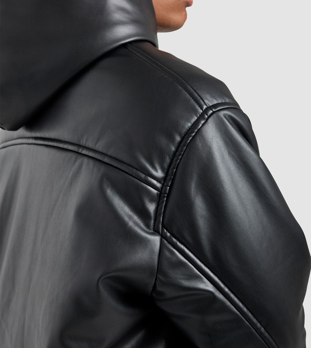 Puffer Leather Jacket