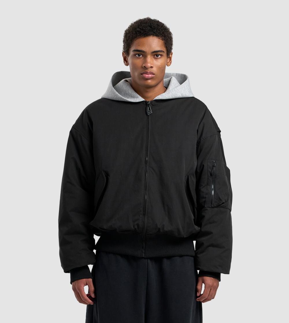 Hooded Bomber Black
