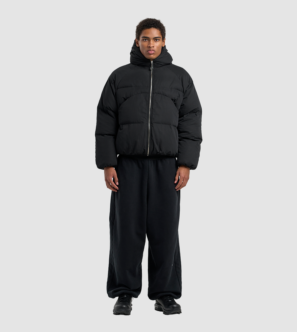 Hooded Puffer Jacket Black
