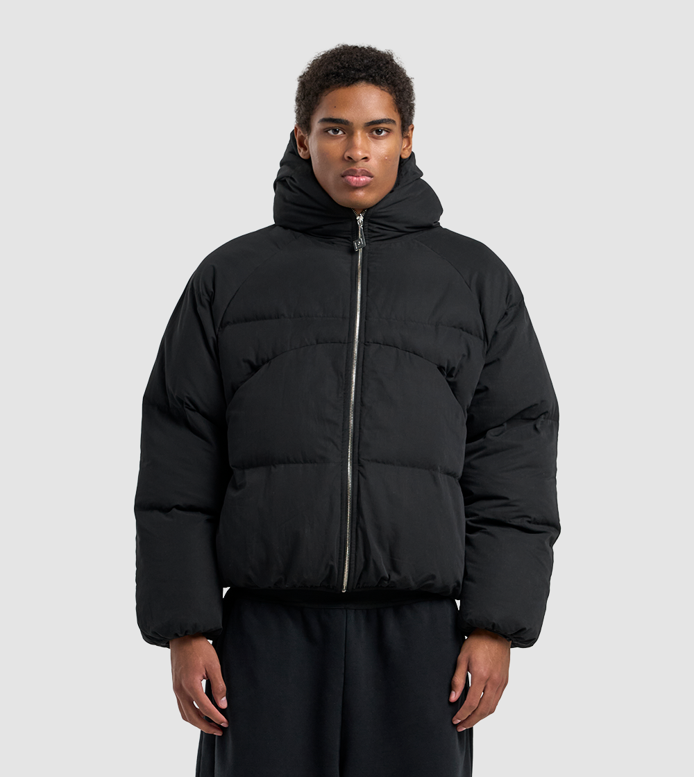 Hooded Puffer Jacket Black