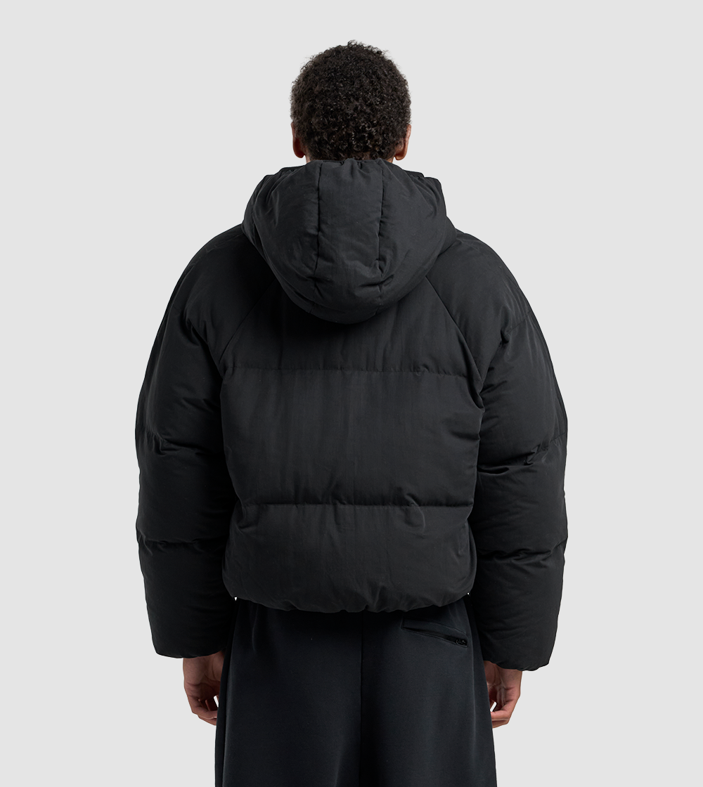 Hooded Puffer Jacket Black