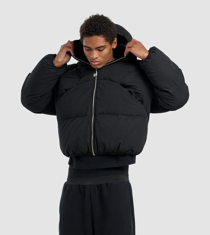 Hooded Puffer Jacket Black