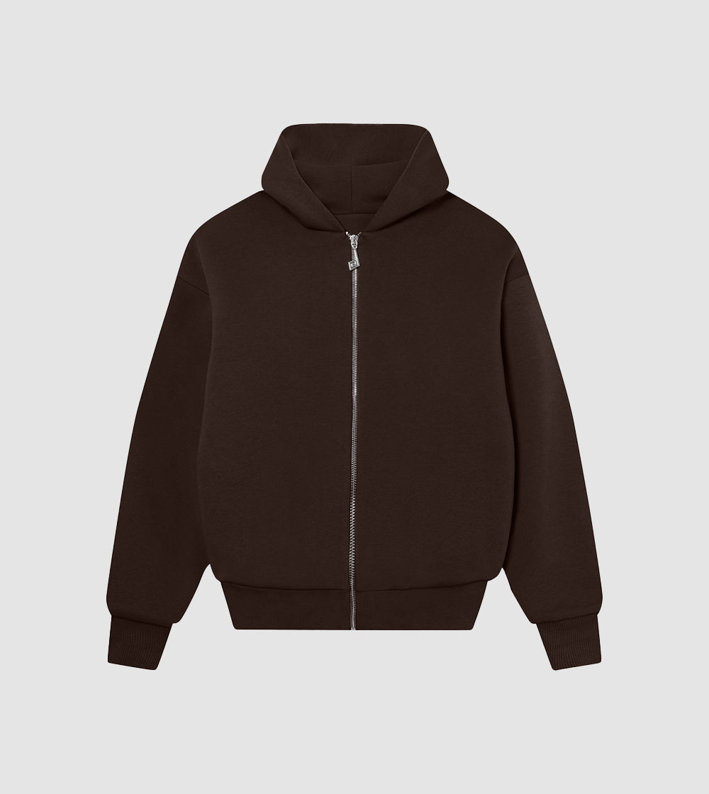 Perplex | Double-Layered, Oversized Mocca Zip Hoodie – Perplex Clothing