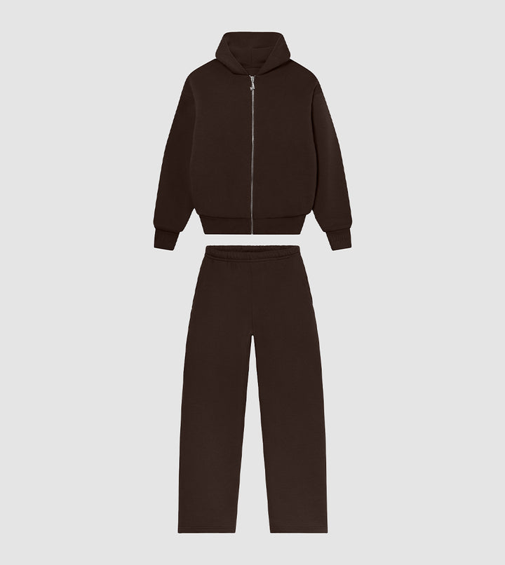 Zip Hoodie Tracksuit Mocca