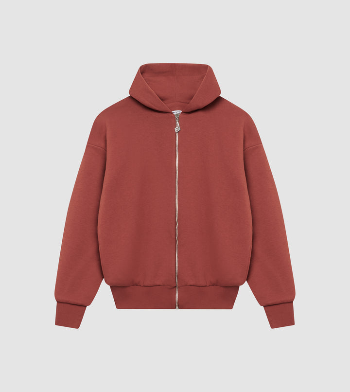 Burgundy Zip Hoodie