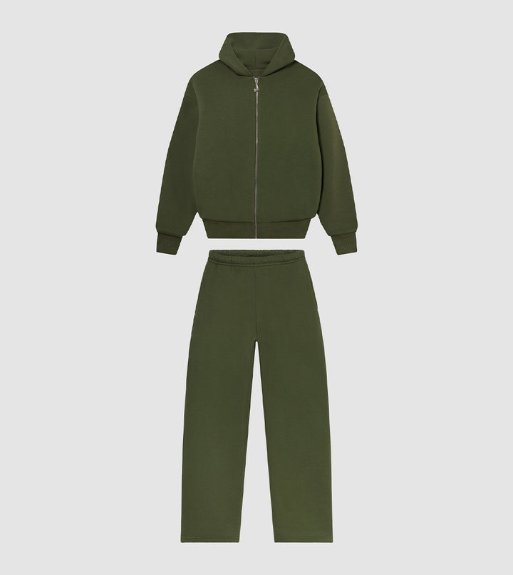 Zip Hoodie Tracksuit Olive