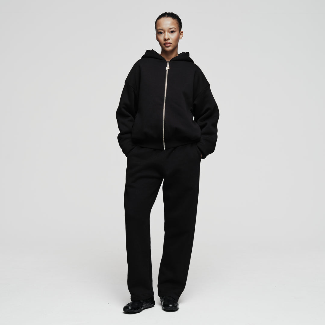 Zip Hoodie Tracksuit Black