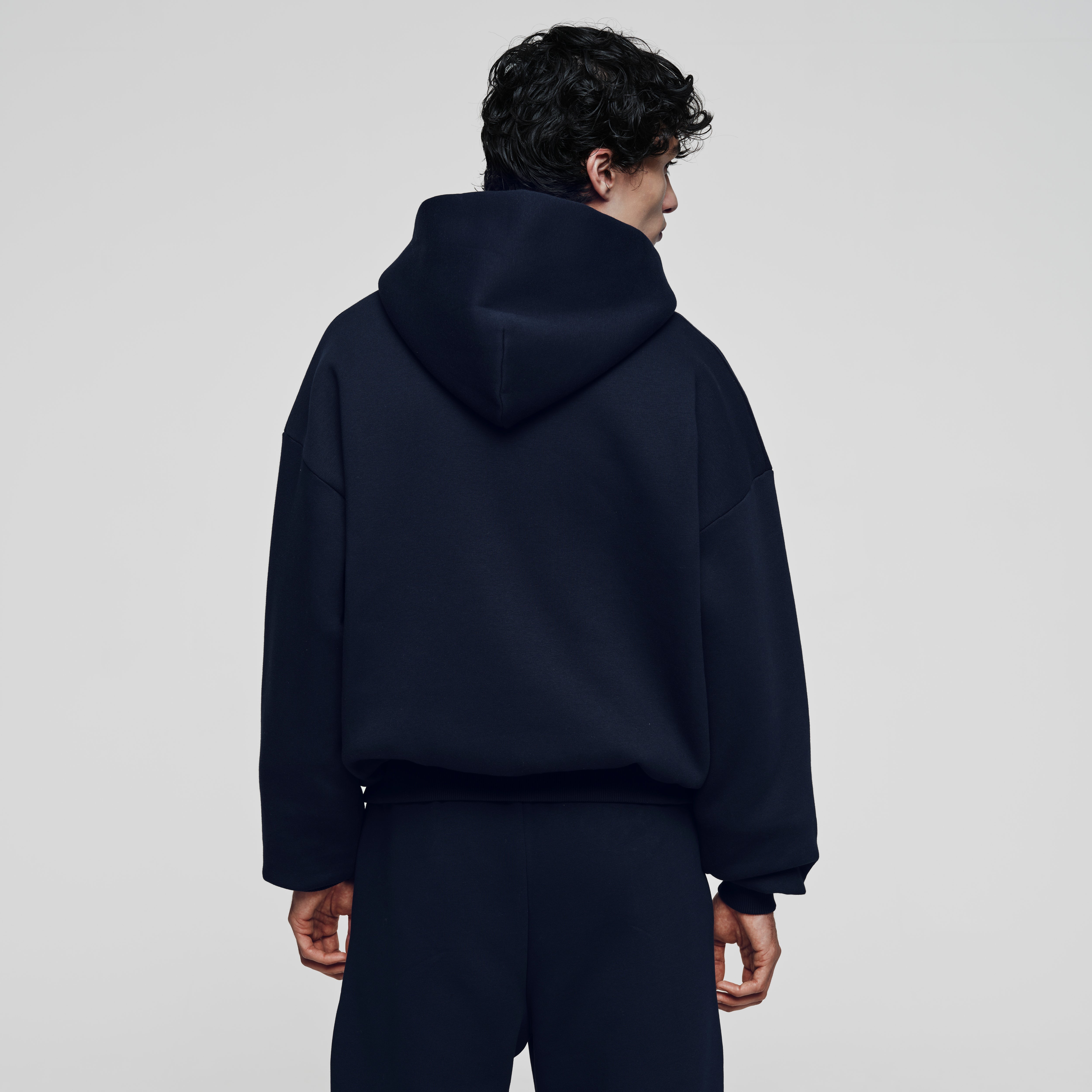 Double-Layered, Oversized Navy Zip Hoodie – Perplex Clothing
