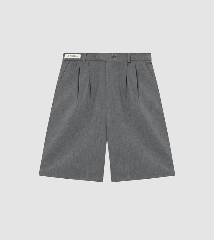 Pleated Shorts Grey