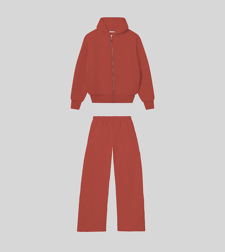 Zip Hoodie Tracksuit Burgundy