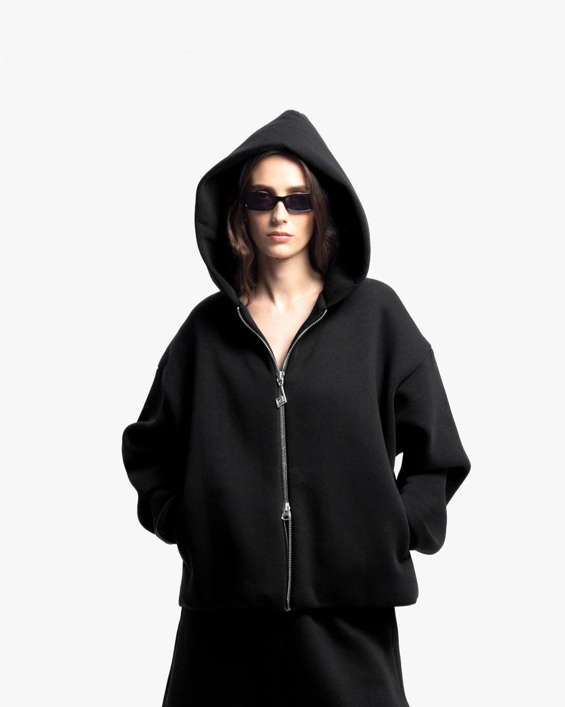 Two-Way Zip Hoodie Black – Perplex Clothing