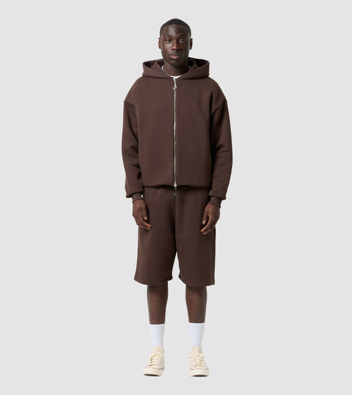 Two-Way Zip Hoodie Mocca
