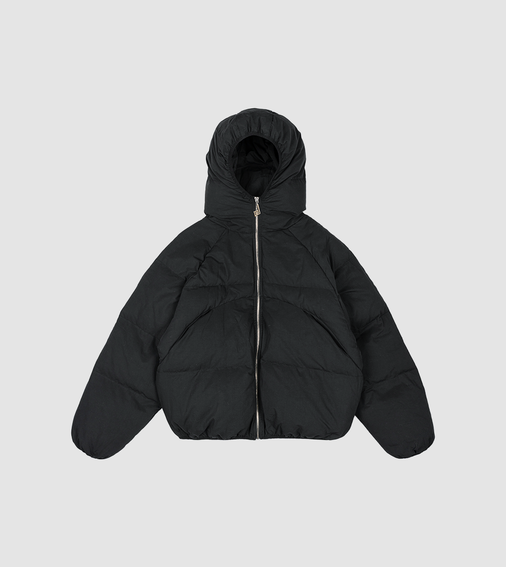 Hooded Puffer Jacket Black