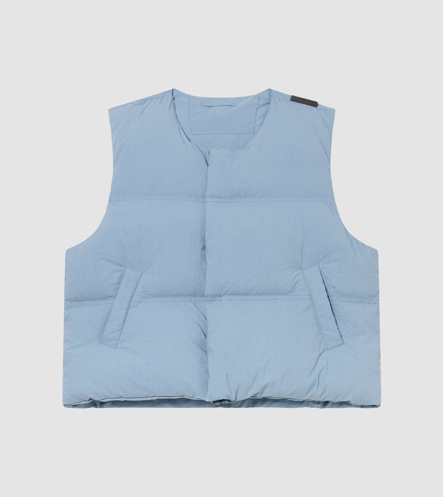 Perplex | Cropped Puffer Vest Off Blue – Perplex Clothing Perplex | Cropped Puffer Vest Off Blue – Perplex Clothing