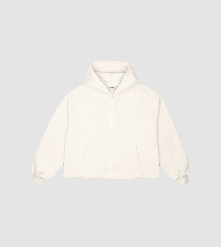 Zip Hoodie Raw Cream