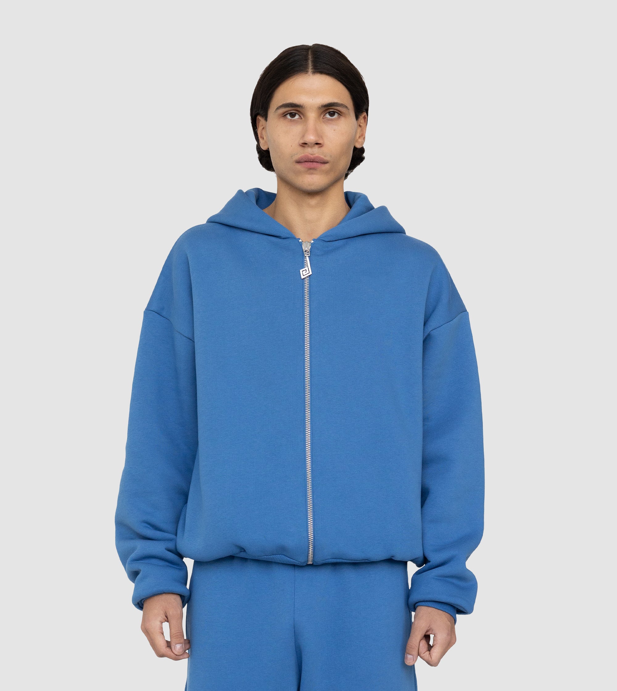 Blue shops hoodie zip