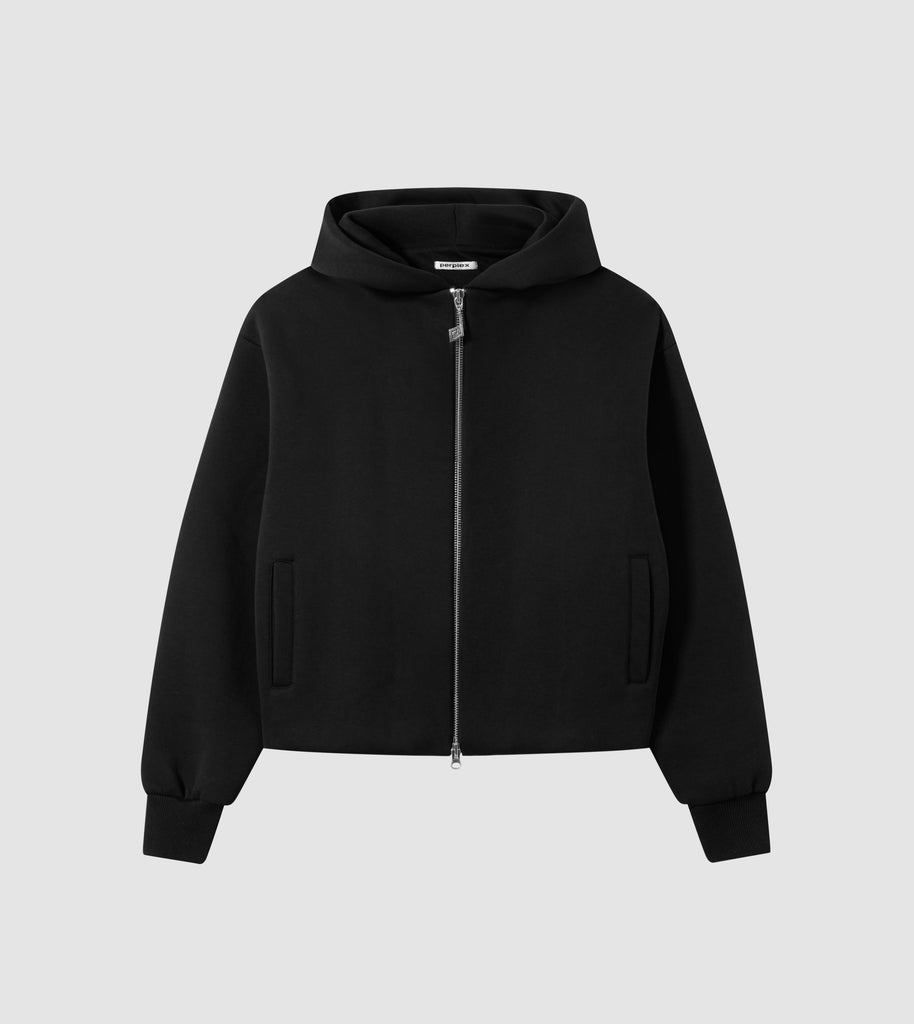 Two-Way Zip Hoodie Black – Perplex Clothing