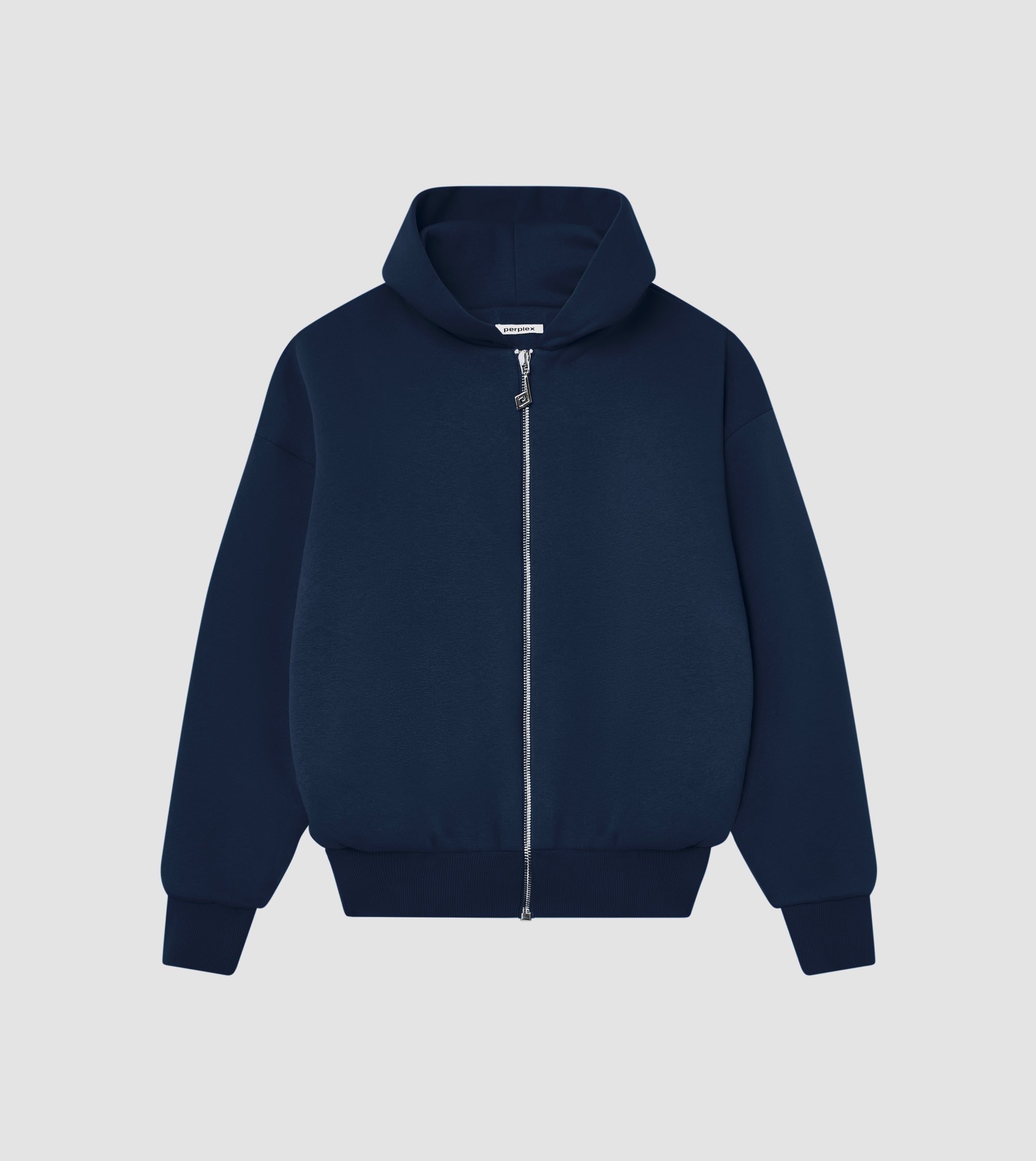 Double-Layered, Oversized Navy Zip Hoodie – Perplex Clothing